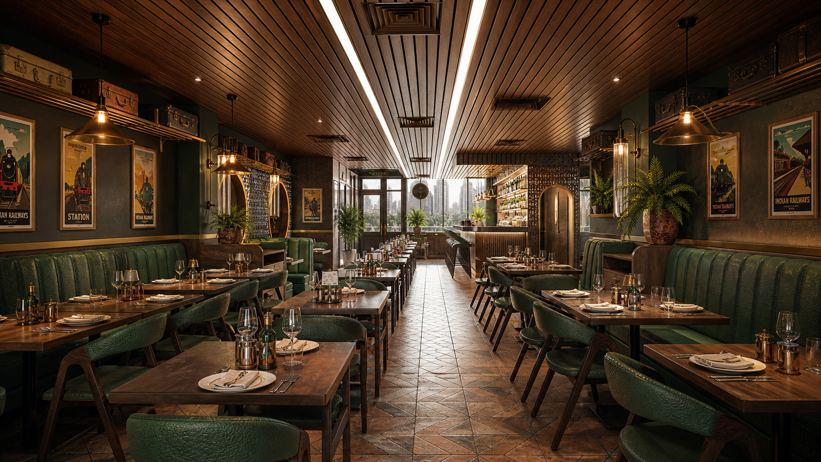 Dakshya restaurant bar to entrance dining view