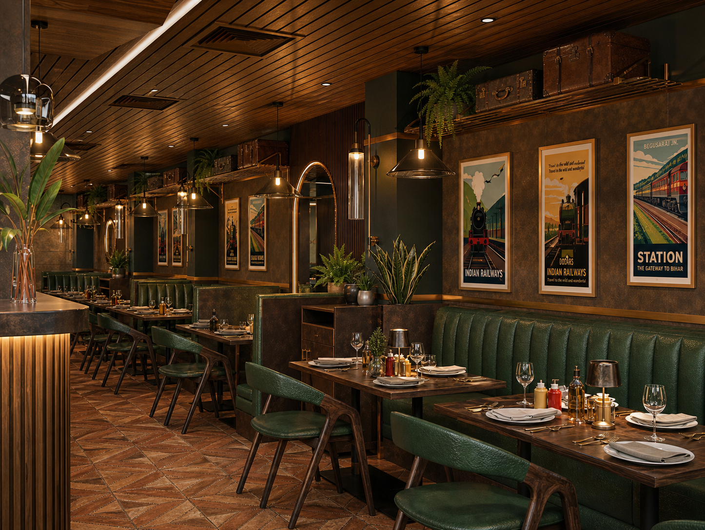 Dakshya restaurant side dining and bar view