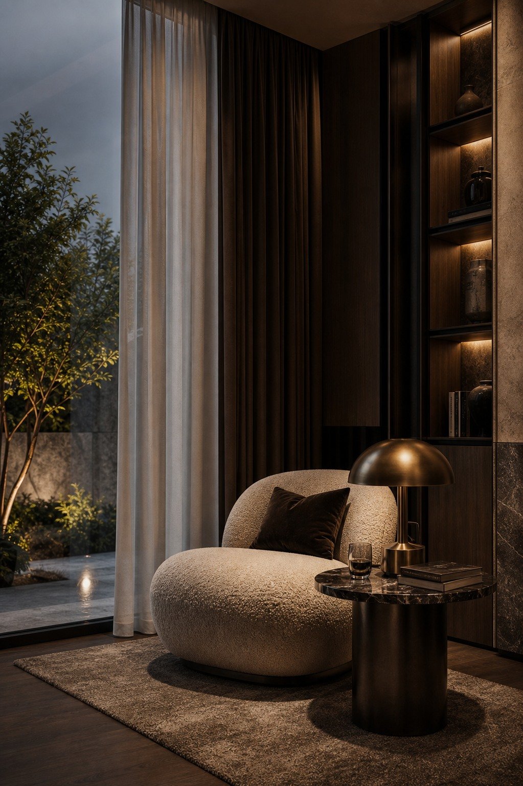 Reading corner luxury interior visualisation