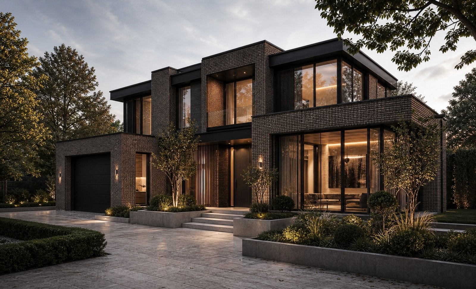 Modern UK residential exterior hero visualisation